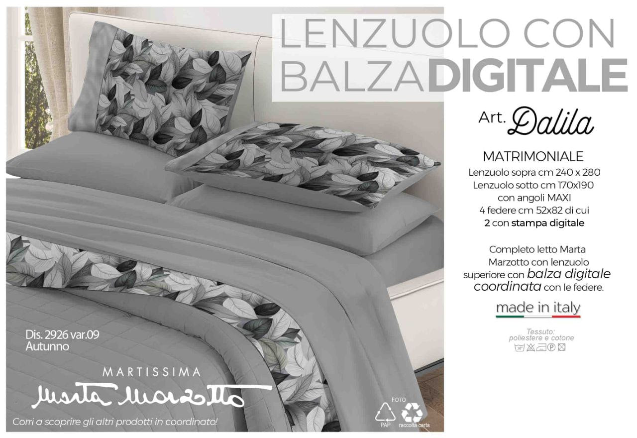 Lenzuolo Tinta Unita con 4 Federe Marta Marzotto