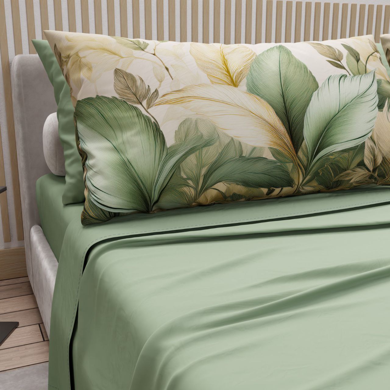 Lenzuola in  cotone t.unità con 4 federe