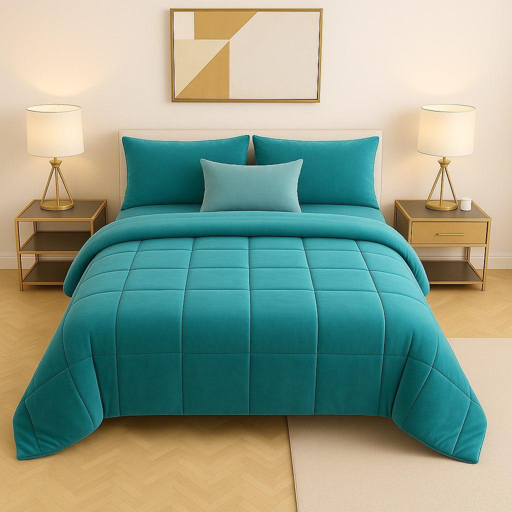 Trapunta Matrimoniale Velvet velluto "Langhe" - L'Abbraccio Austero ed Elegante