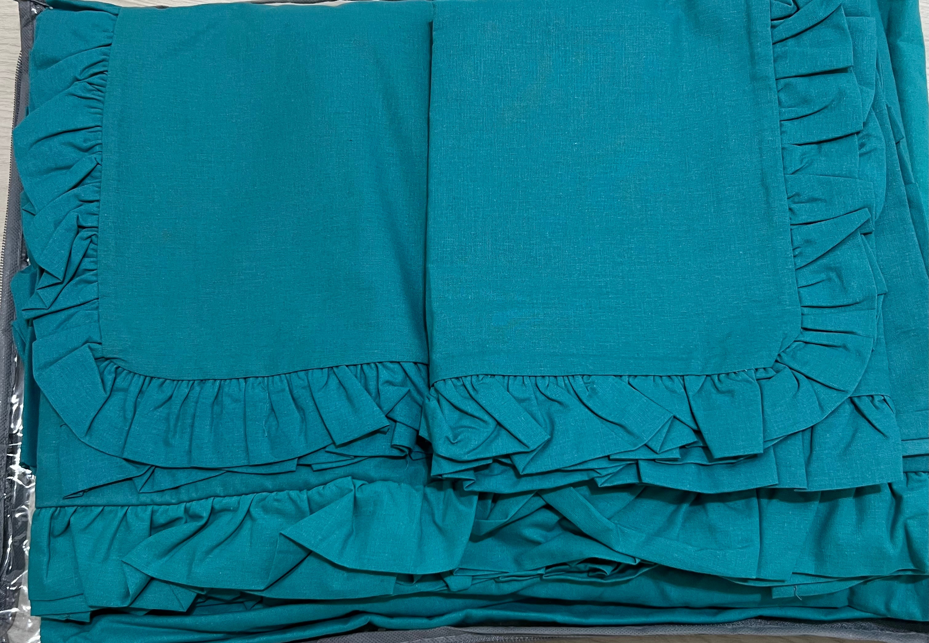 Lenzuola tinta unita con rouche