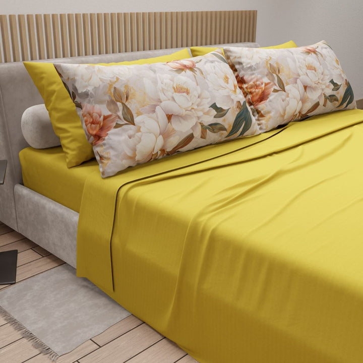 Completo Lenzuola Fiore Giallo