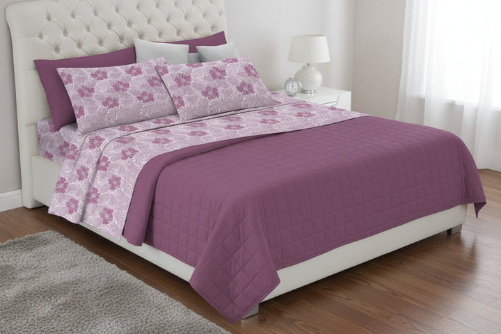 completo lenzuola stampata in cotone 2 posti