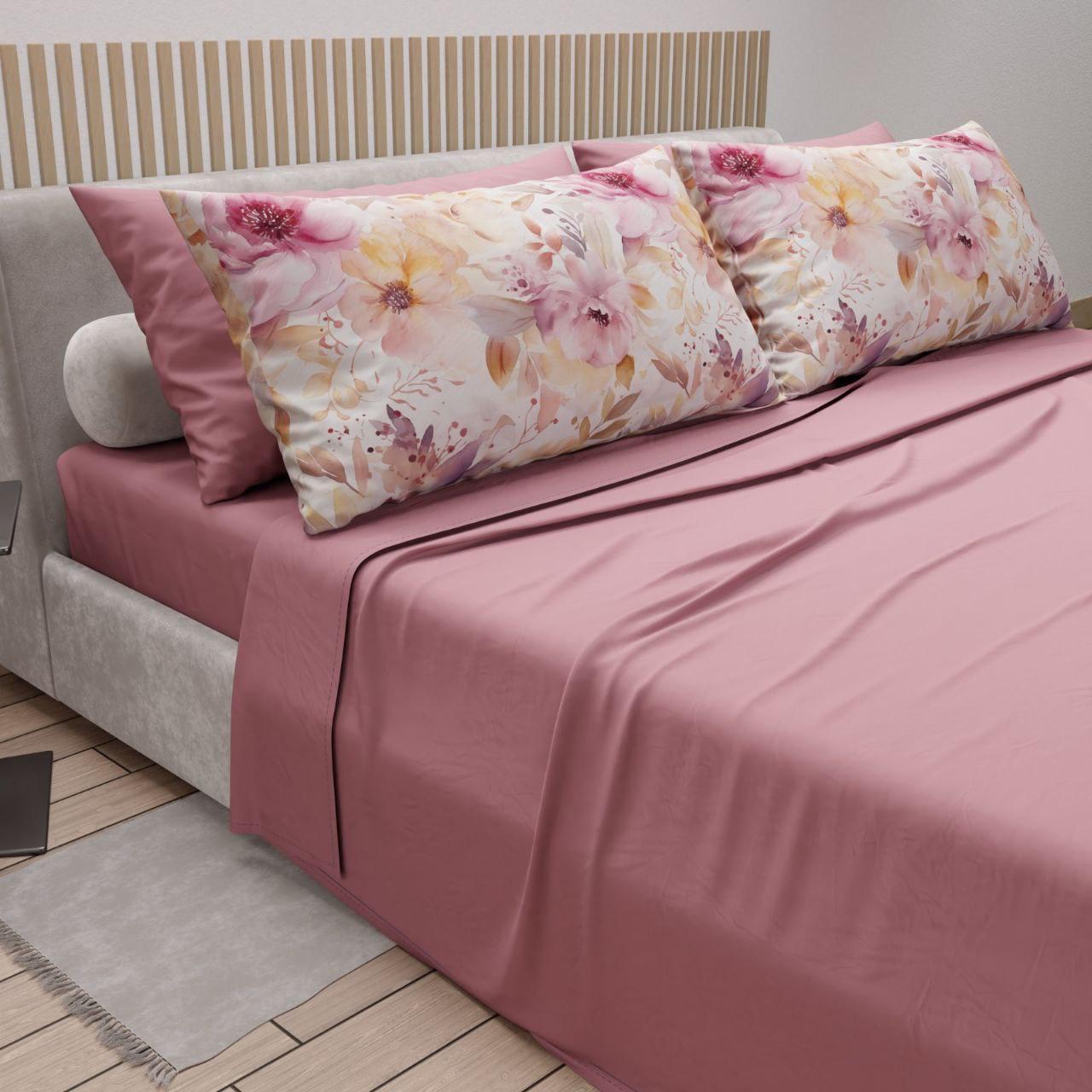 Lenzuola in  cotone t.unità con 4 federe