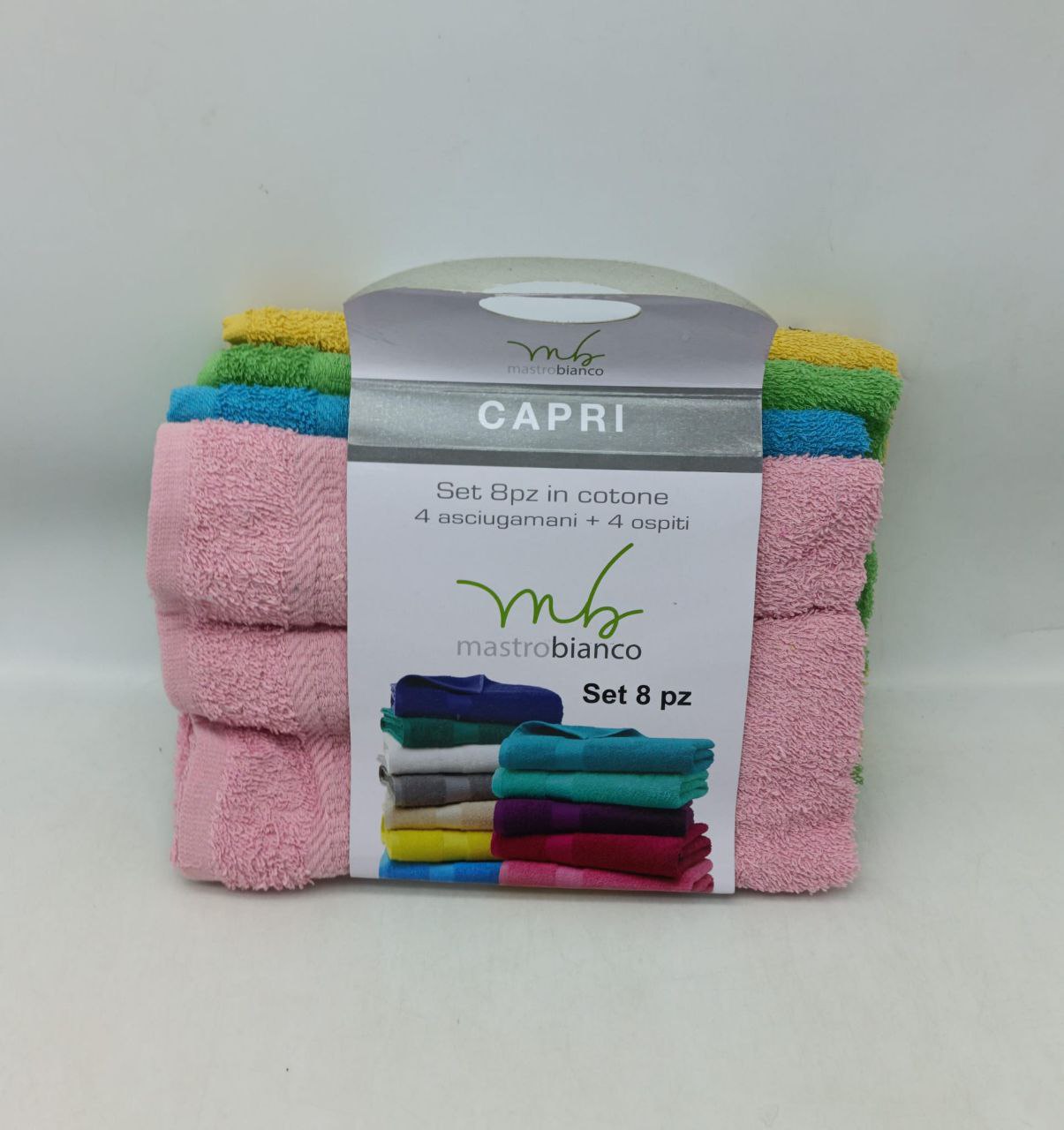 Nuovo Set 8 Pezzi Asciugamani