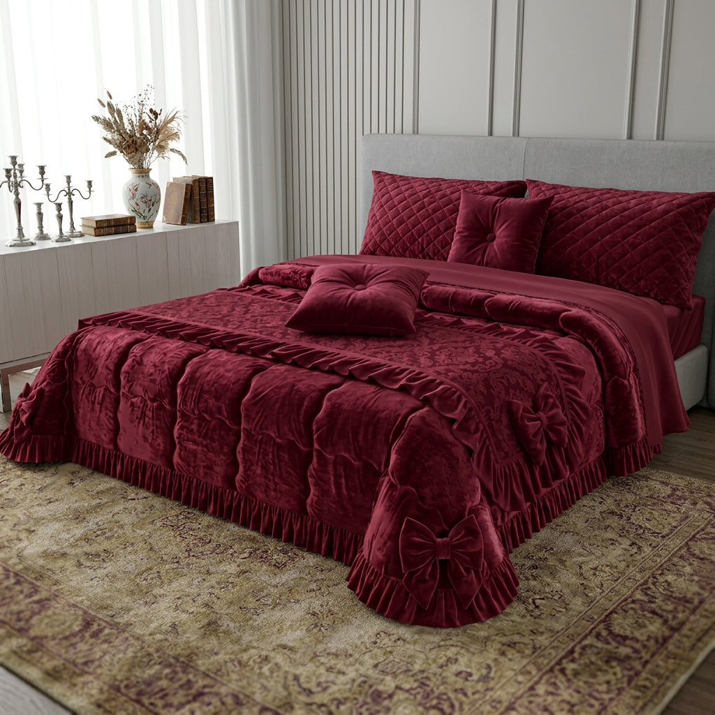 Trapunta Velluto Royal Elegance con 2 cuscini